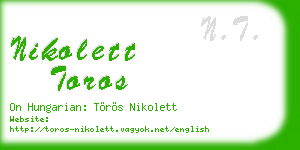 nikolett toros business card