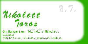 nikolett toros business card